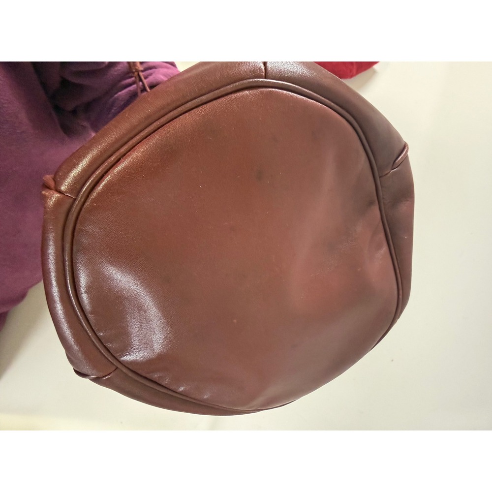 Vintage Must de Cartier Bucket Bag Leather Crossbody Gold HW Bordeaux Dust Cover - Picture 12 of 14